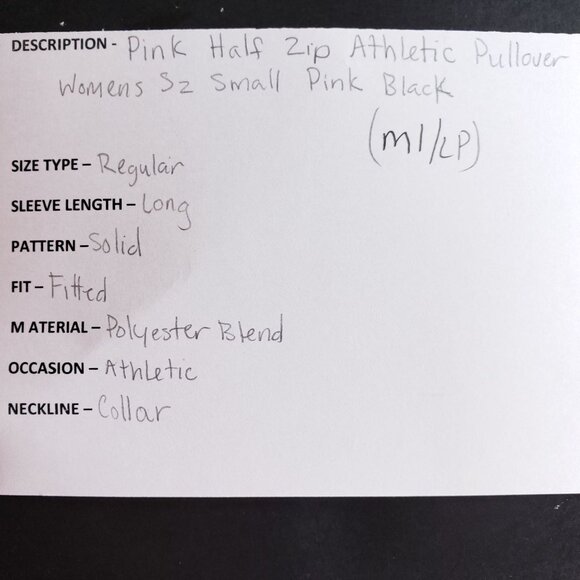 Pink Half Zip Athletic Pullover Women's Sz Small - Picture 7 of 7